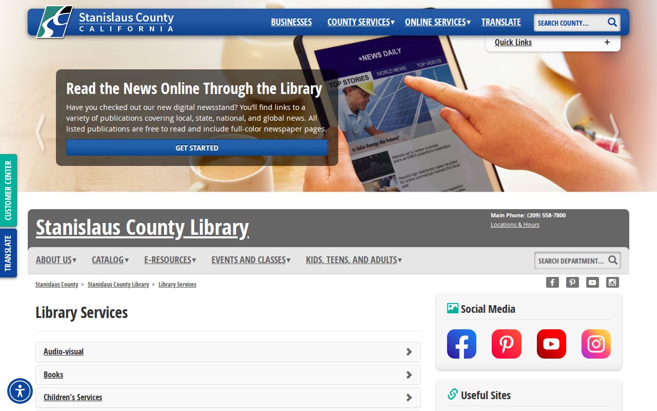 Patterson city directory reference showing Stanislaus Library genealogy and local-history holdings