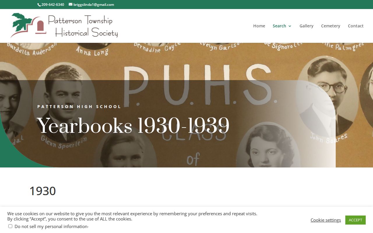Patterson previous residents reference showing digitized Patterson High yearbook pages